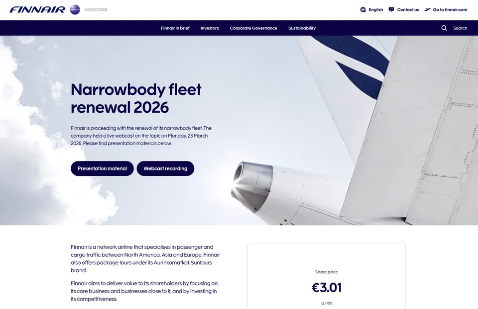 Finnair IR Website
