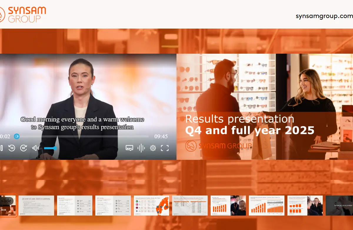 Frida Leim, Head of Investor Relations at Synsam Group One AB