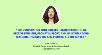 Inderes AGM proudly supports Embracer Group AB as their Annual General Meeting service provider