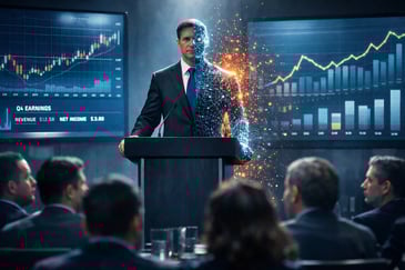 Cyborg CEO presenting 